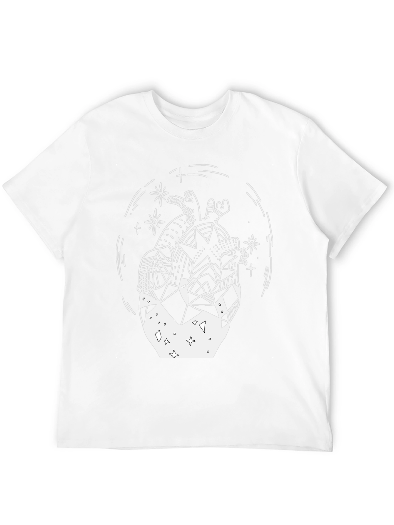 Geometric Heart Graphic Tee - Black