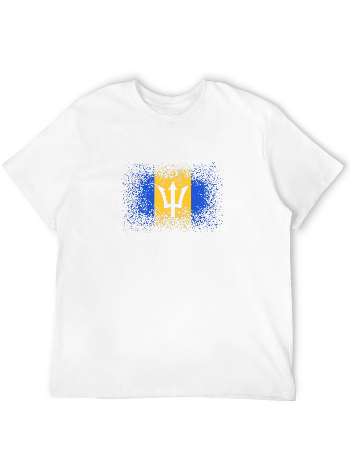 Barbados Flag T-Shirt - Black Cotton Tee
