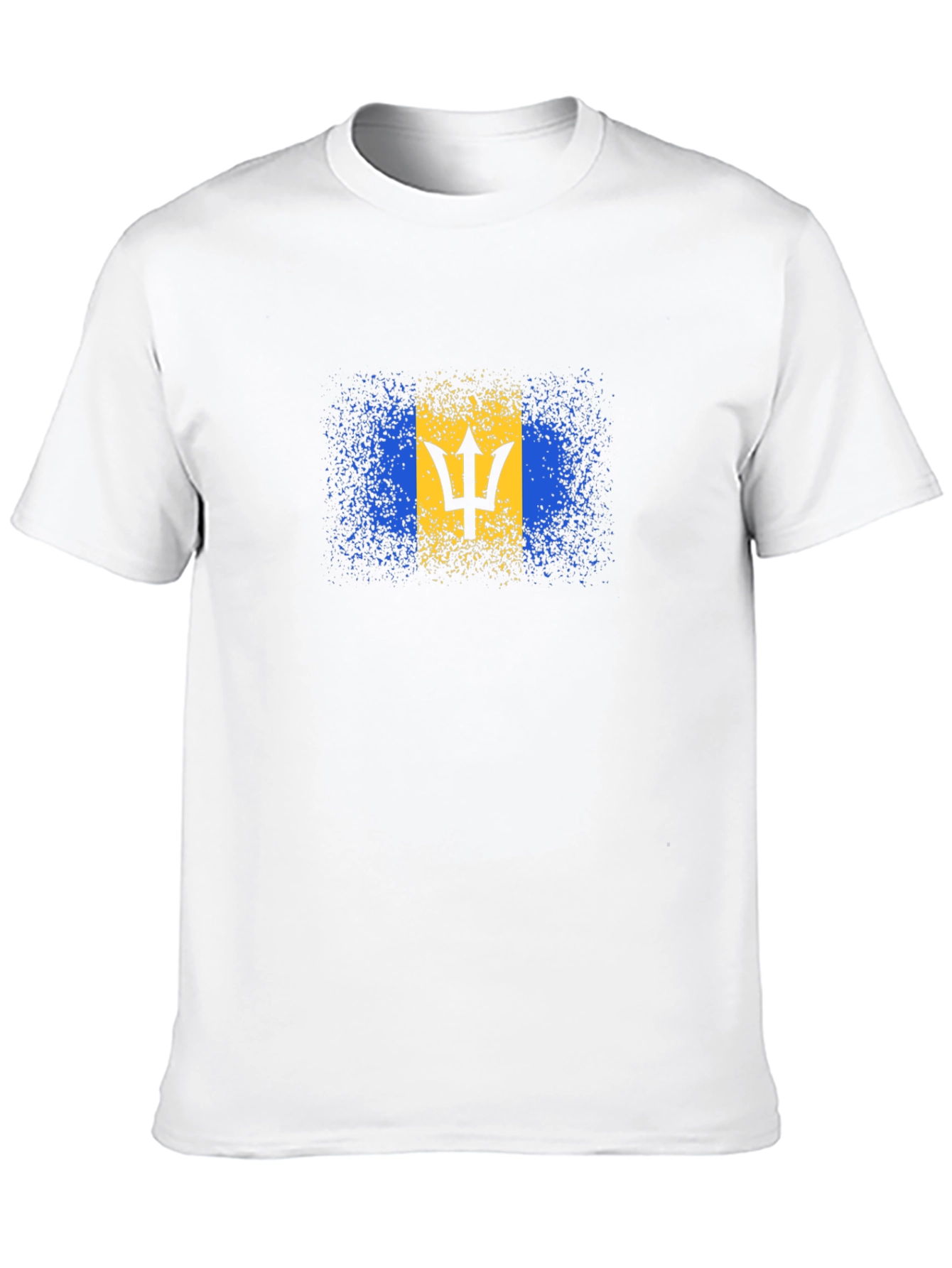 Barbados Flag T-Shirt - Black Cotton Tee