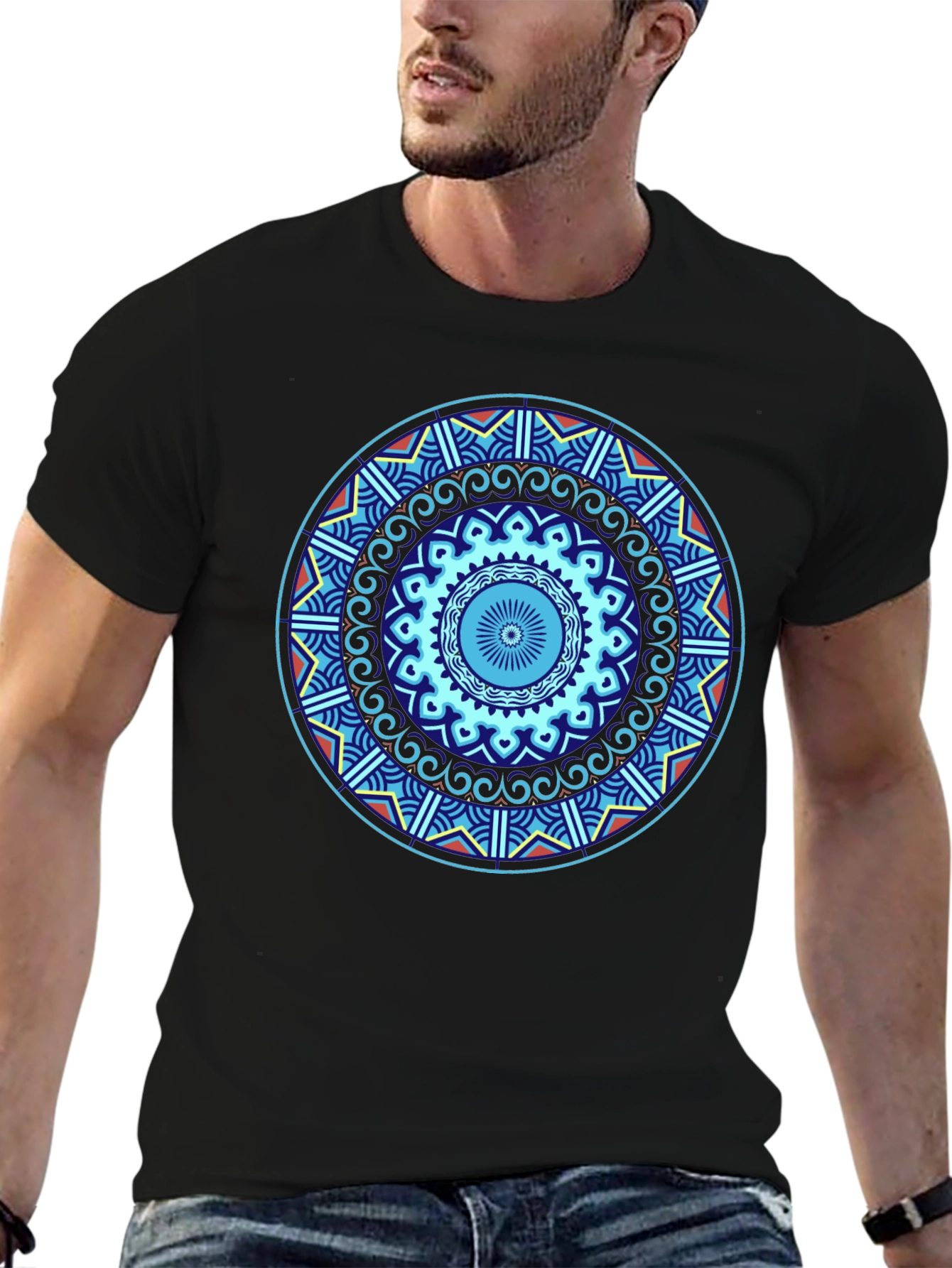 Mandala Graphic Tee - Unique Geometric Design