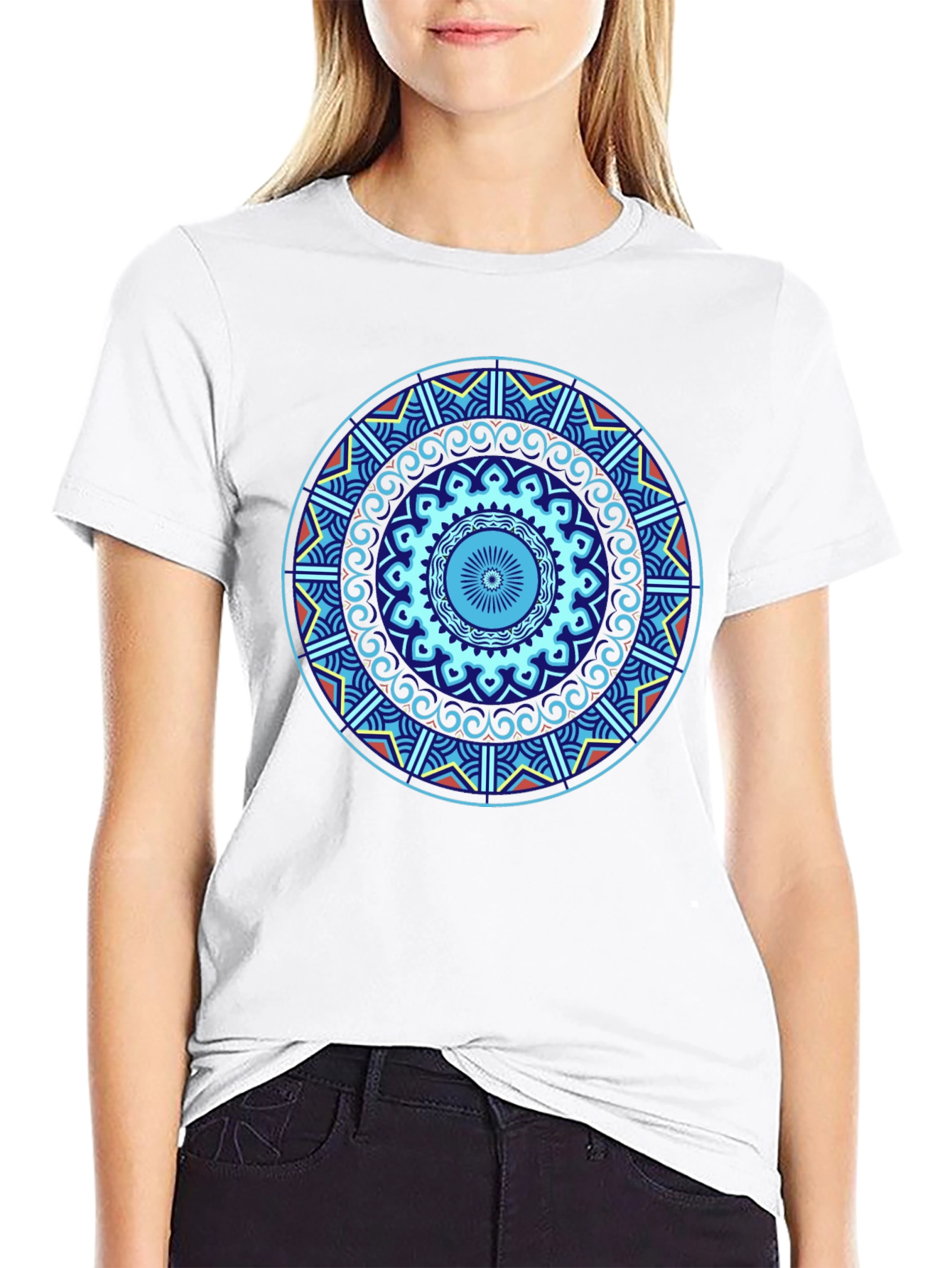 Mandala Graphic Tee - Unique Geometric Design