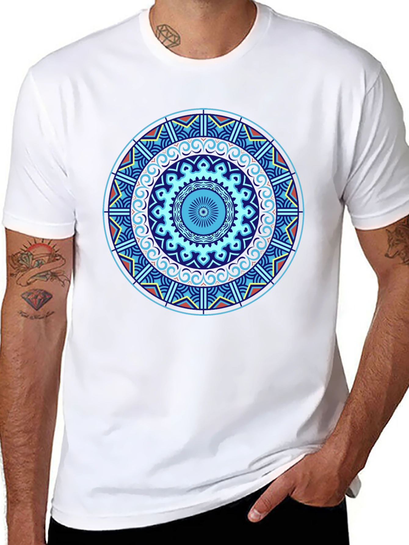 Mandala Graphic Tee - Unique Geometric Design