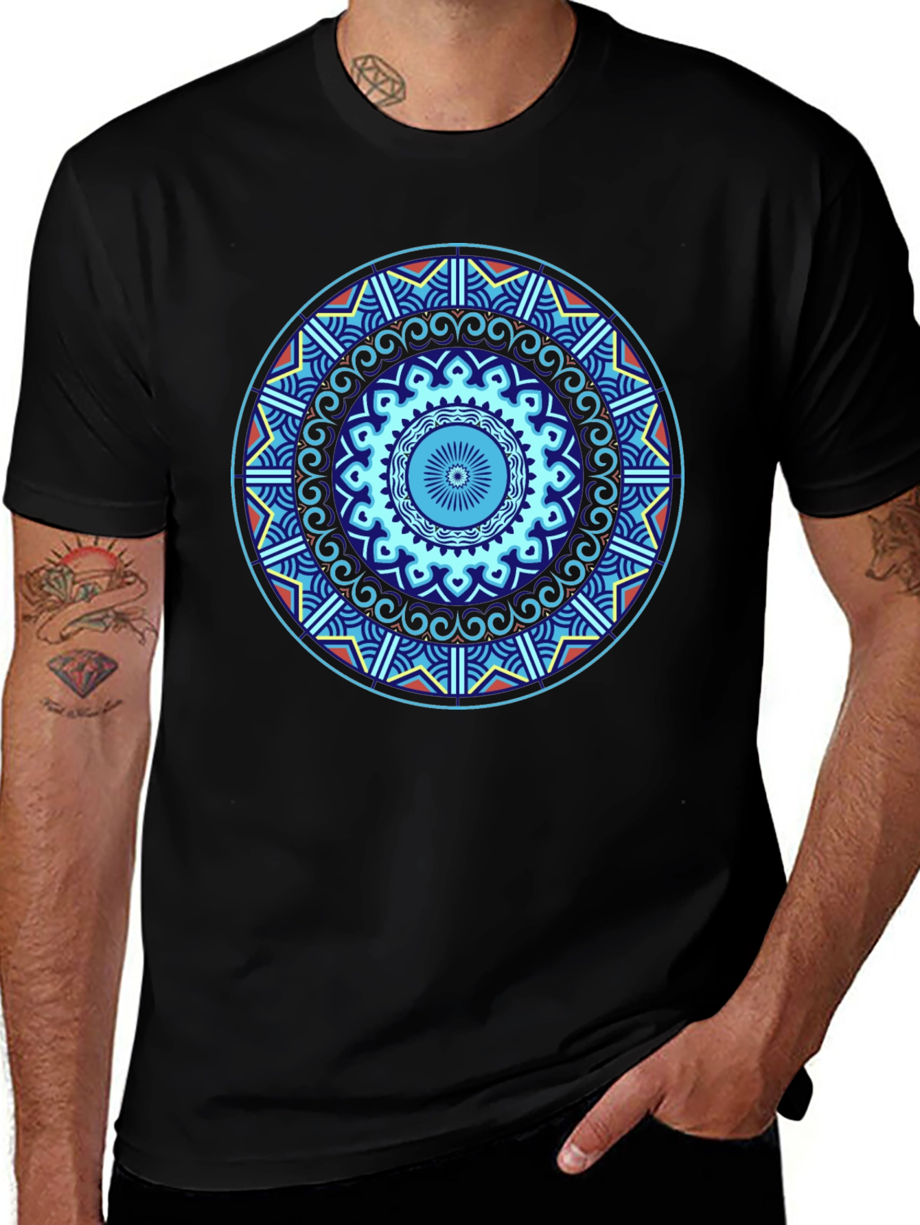 Mandala Graphic Tee - Unique Geometric Design