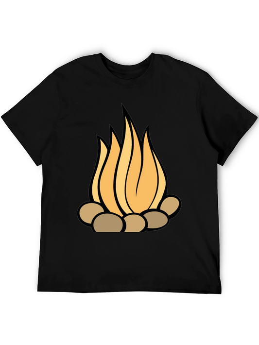 Campfire Graphic Tee - Stylish Black T-Shirt