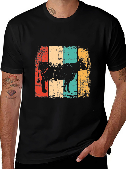 Retro Cow T-Shirt - Vintage Style Animal Tee