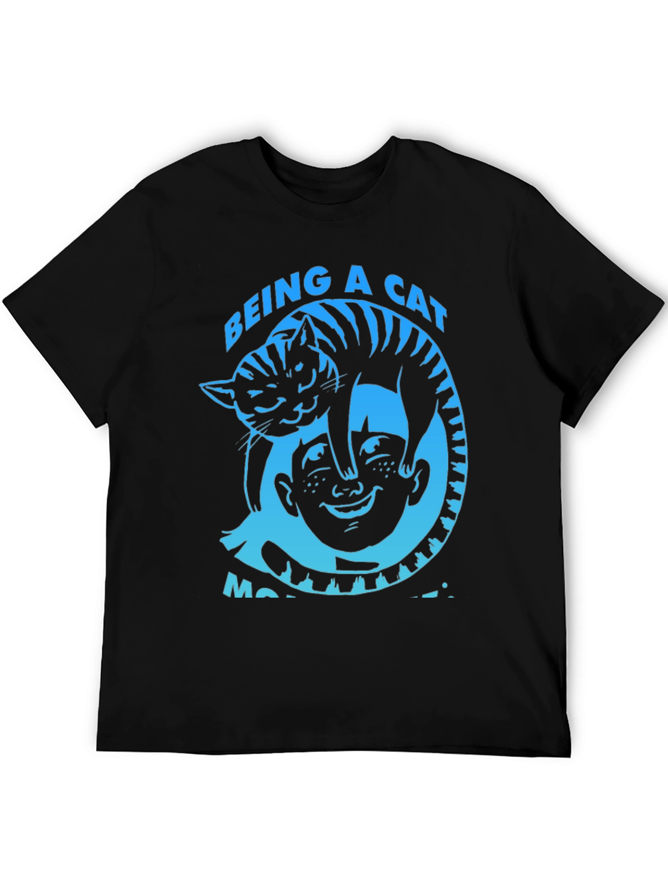 Being a Cat Makes Me Happy Black T-Shirt
