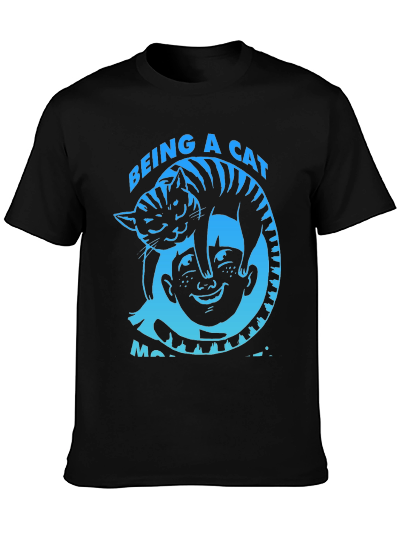 Being a Cat Makes Me Happy Black T-Shirt