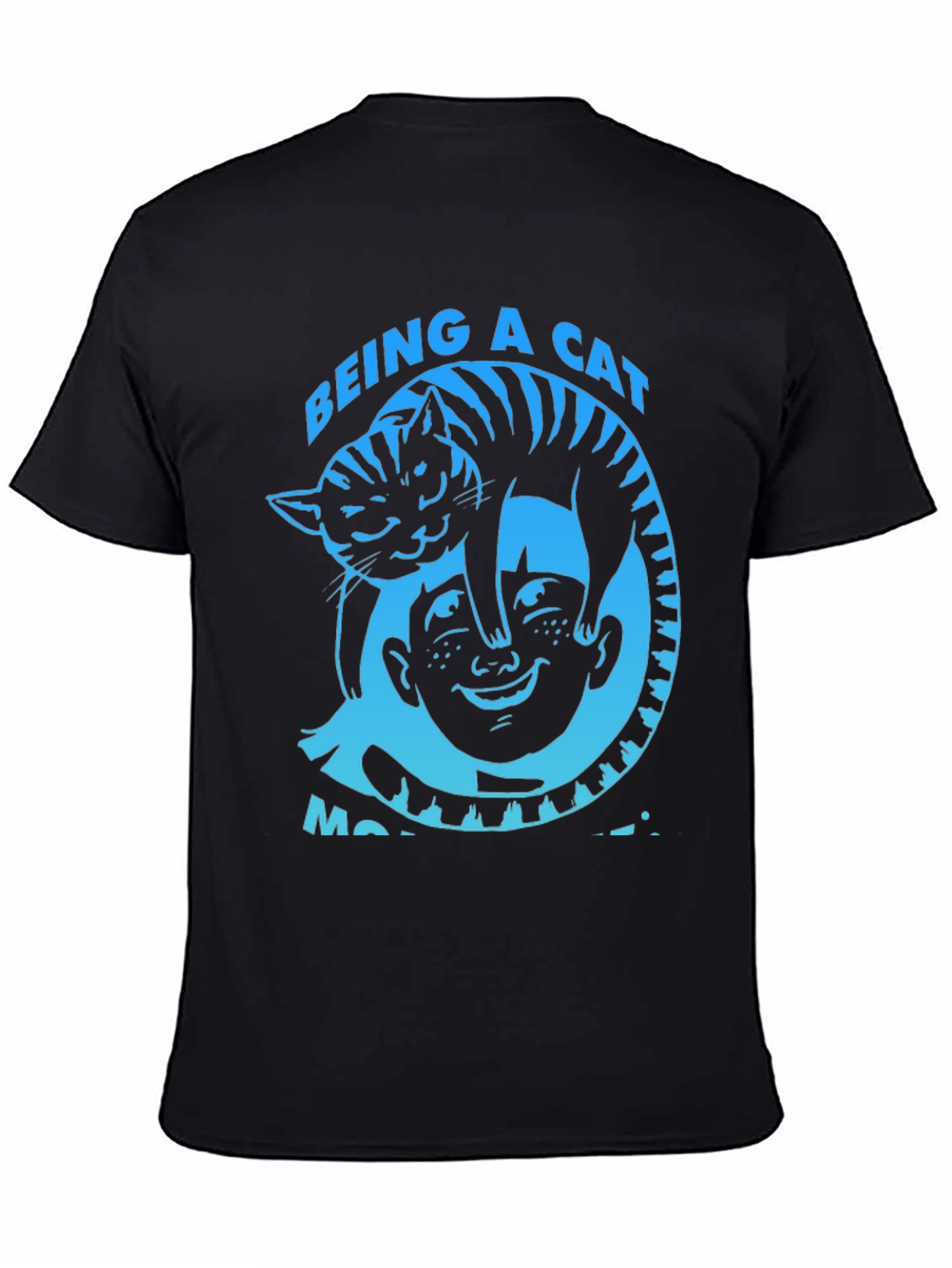 Being a Cat Makes Me Happy Black T-Shirt