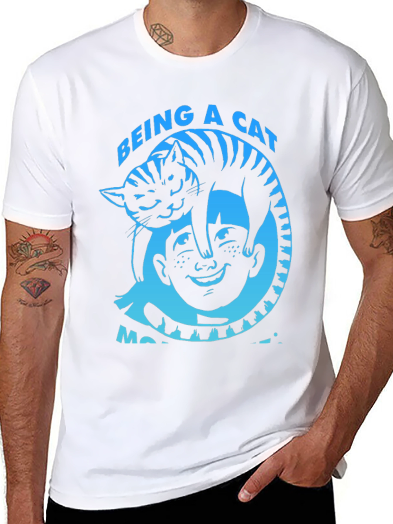 Being a Cat Makes Me Happy Black T-Shirt