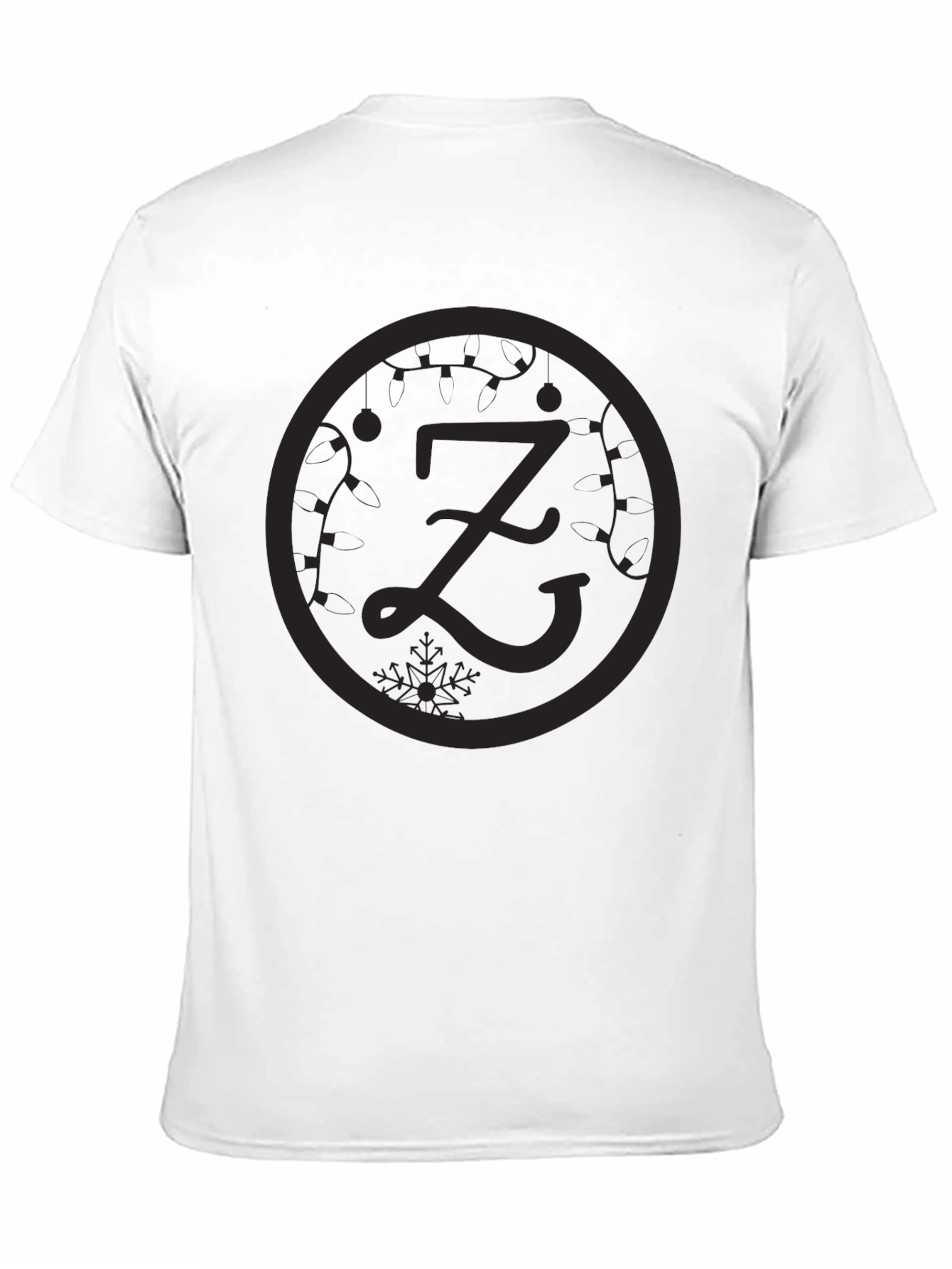 Black Graphic Tee - Z Letter Festive Design