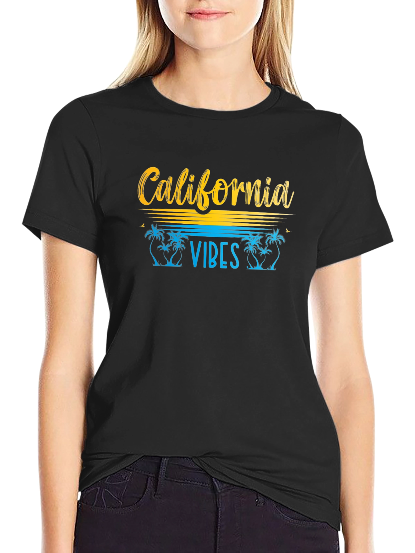 California Vibes Black Graphic T-Shirt