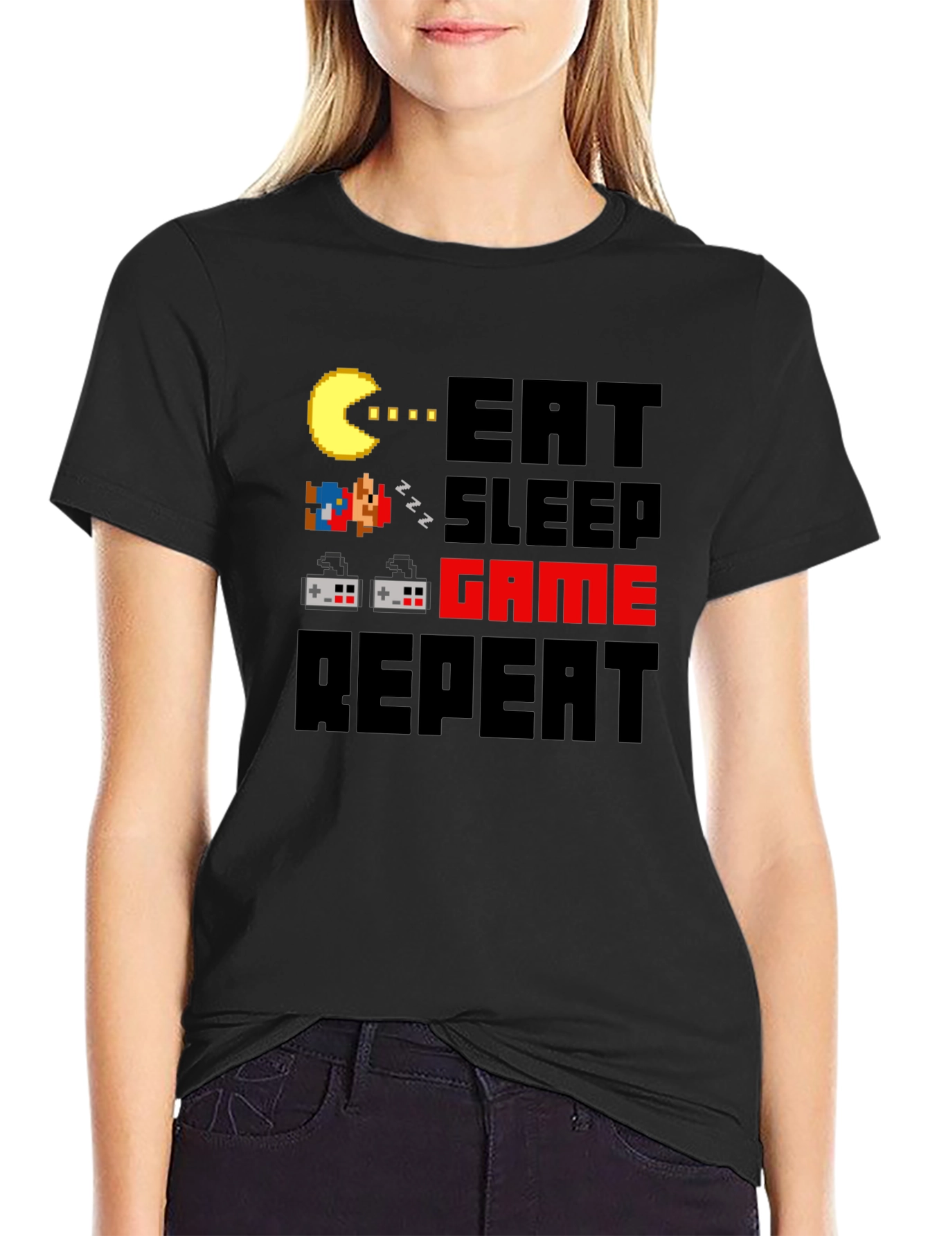 Eat Sleep Game Repeat Graphic Tee