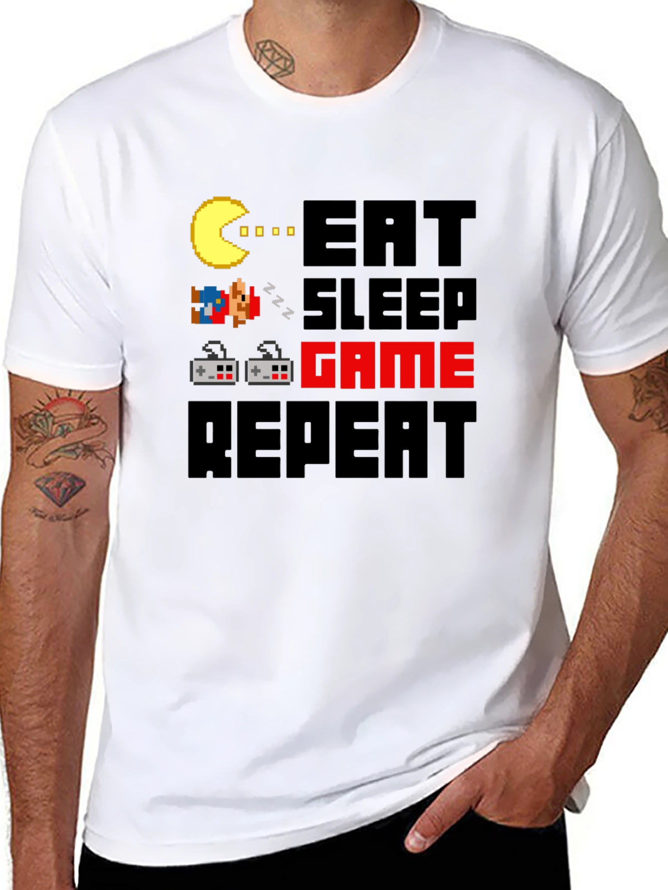 Eat Sleep Game Repeat Graphic Tee