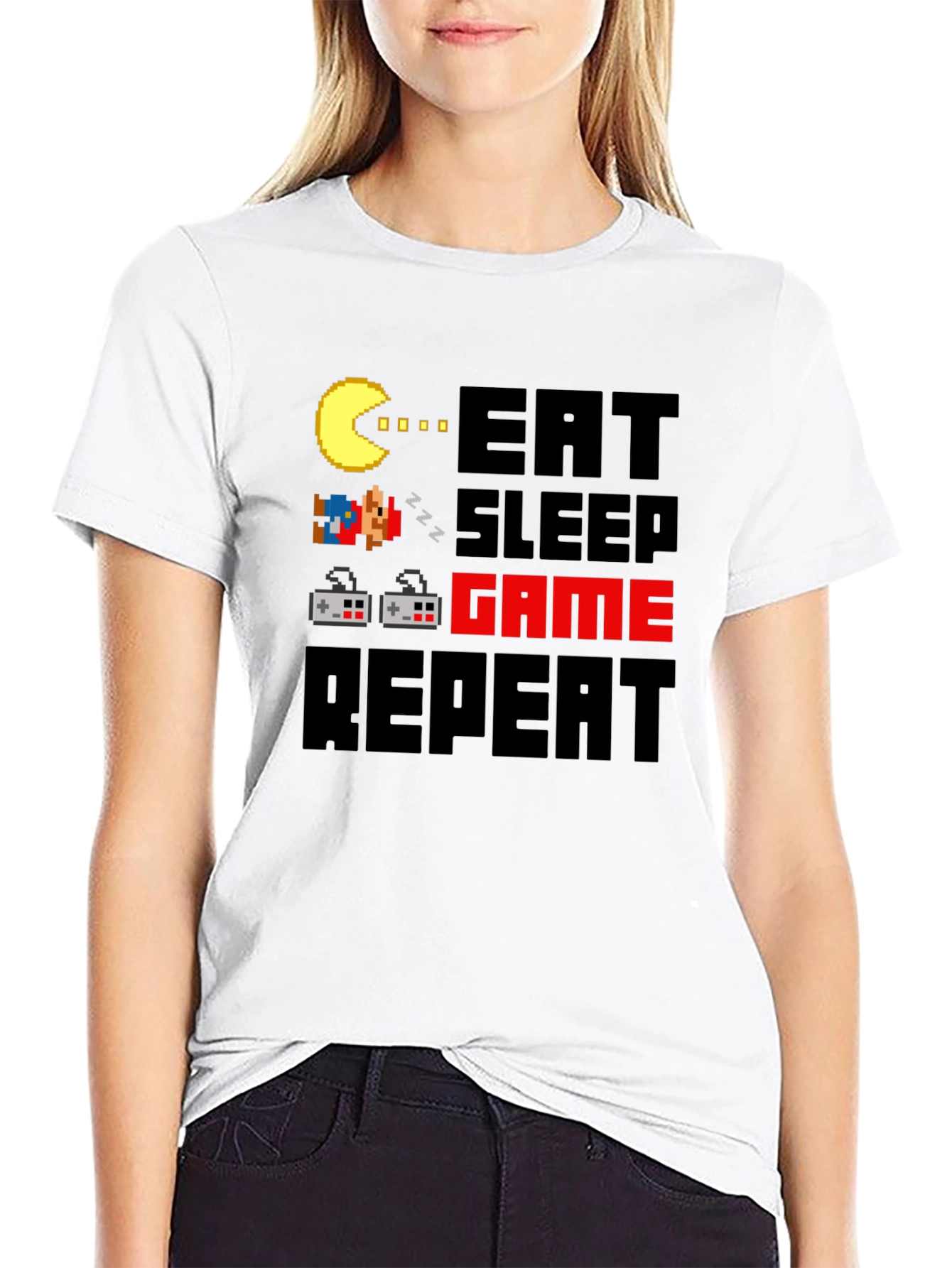 Eat Sleep Game Repeat Graphic Tee