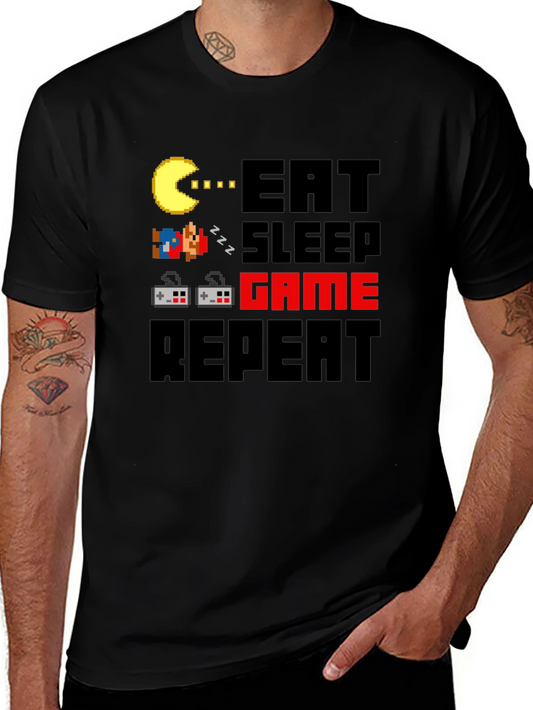 Eat Sleep Game Repeat Graphic Tee