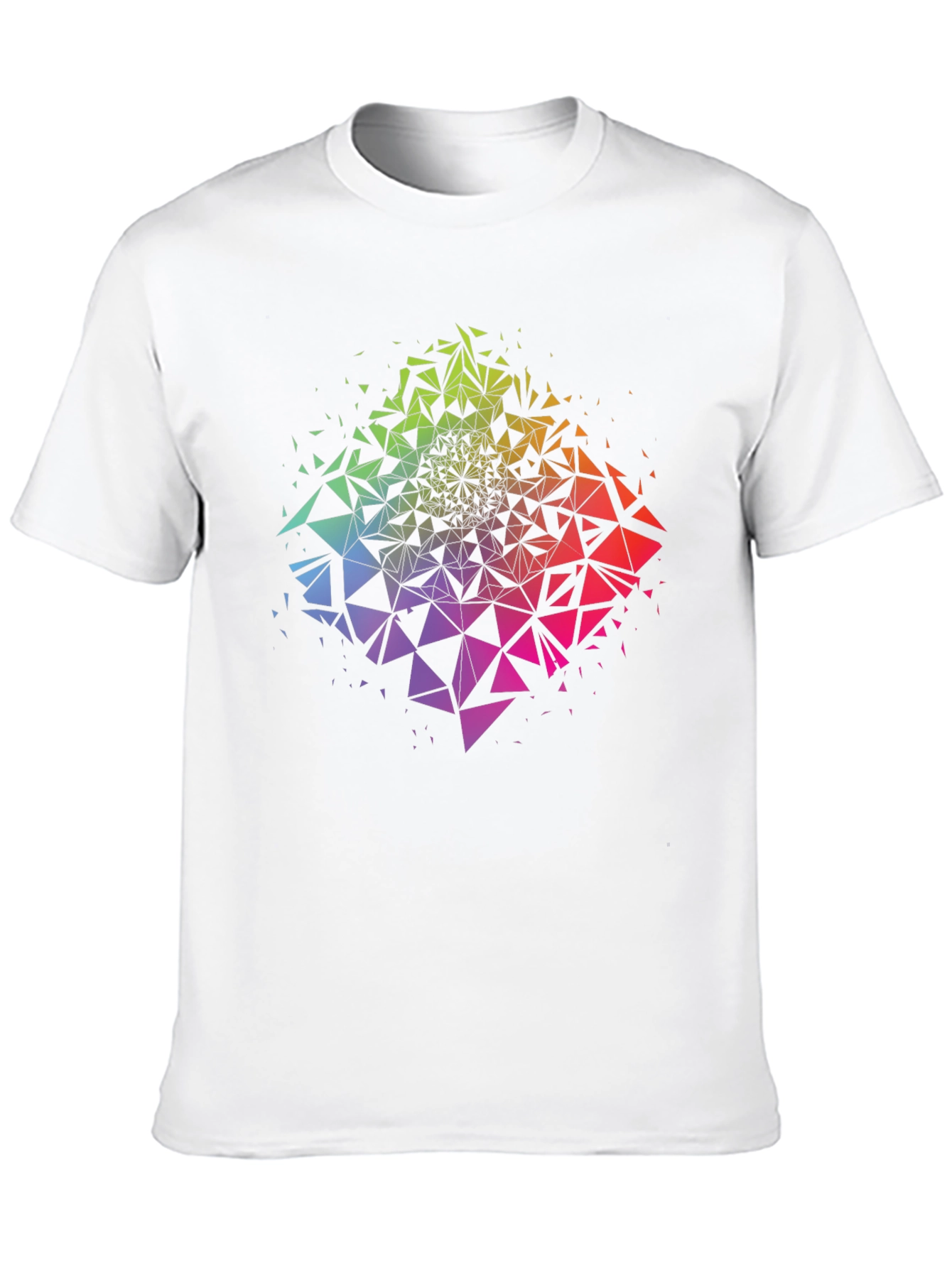 Geometric Triangle Burst Graphic Tee - Black