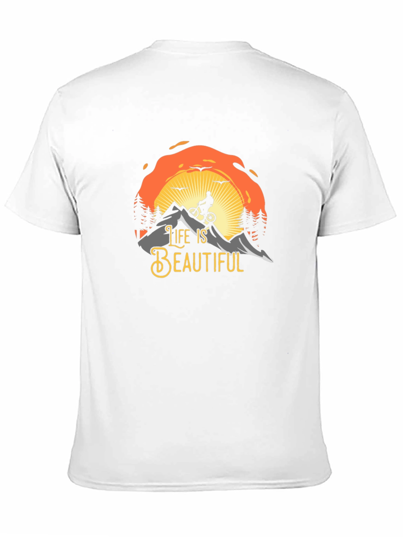 Life is Beautiful Graphic T-Shirt - Mountain Biker