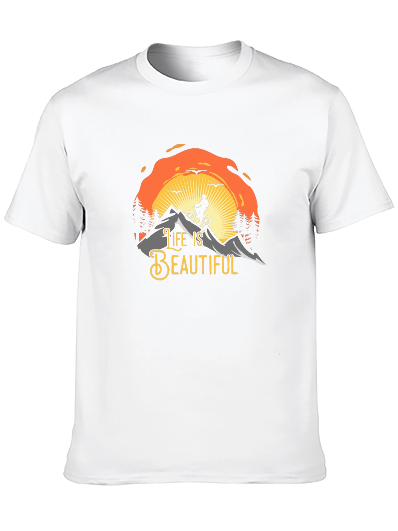 Life is Beautiful Graphic T-Shirt - Mountain Biker