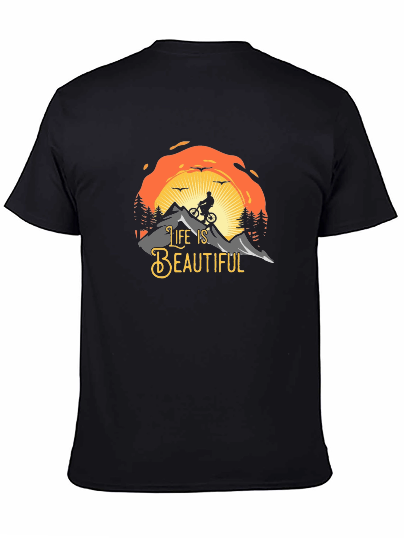 Life is Beautiful Graphic T-Shirt - Mountain Biker