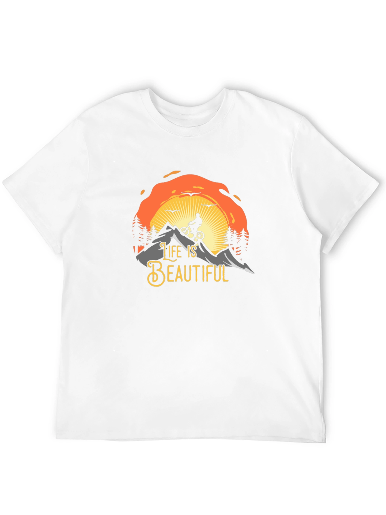 Life is Beautiful Graphic T-Shirt - Mountain Biker