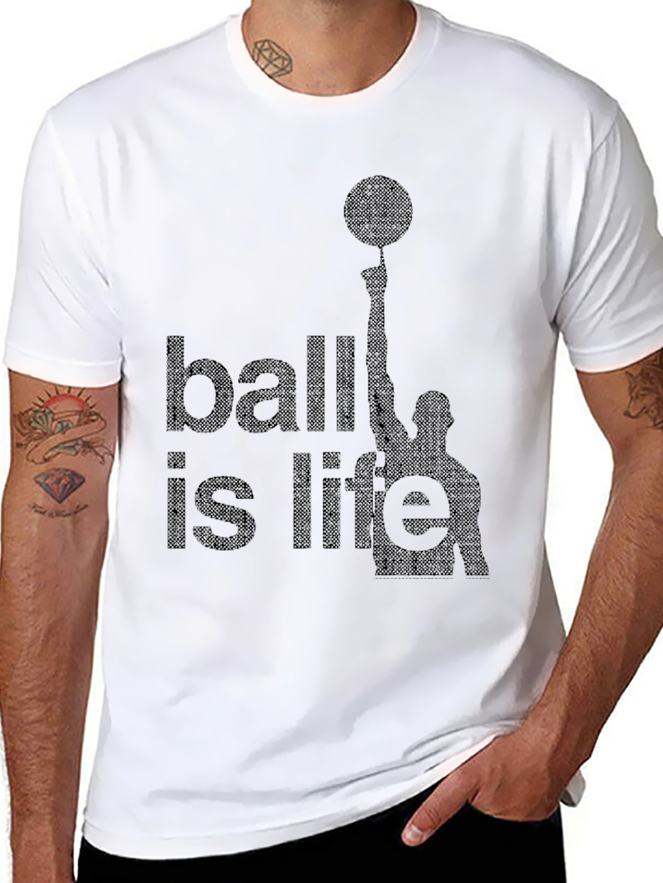 Ball is Life Graphic Tee - Black Basketball T-Shirt