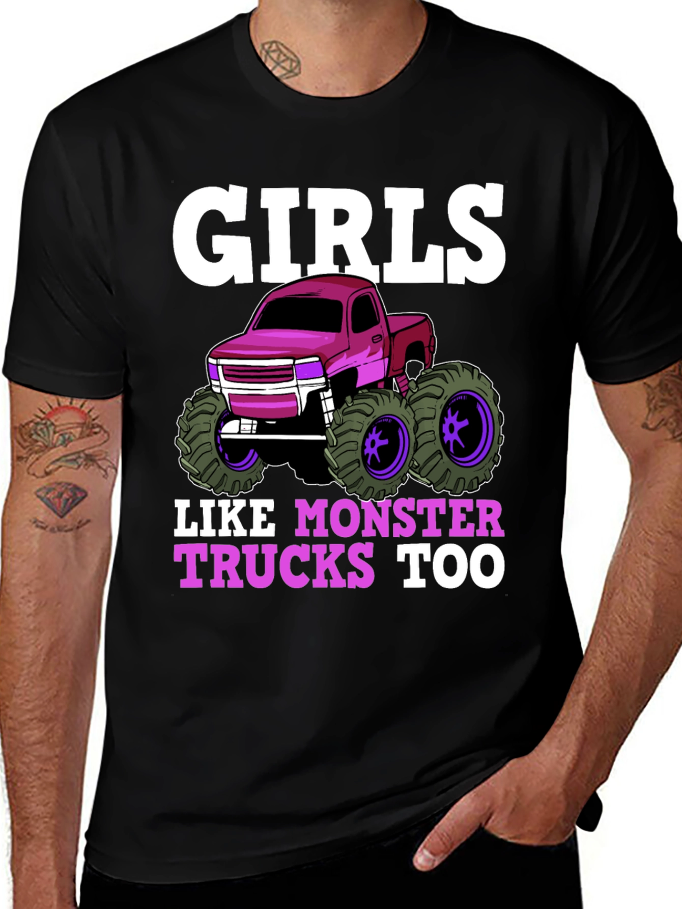 Girls Like Monster Trucks Too T-Shirt