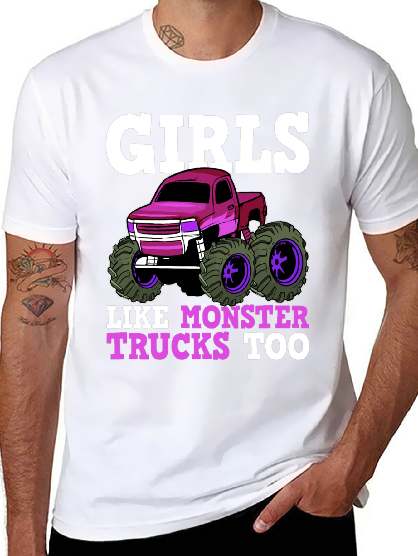 Girls Like Monster Trucks Too T-Shirt