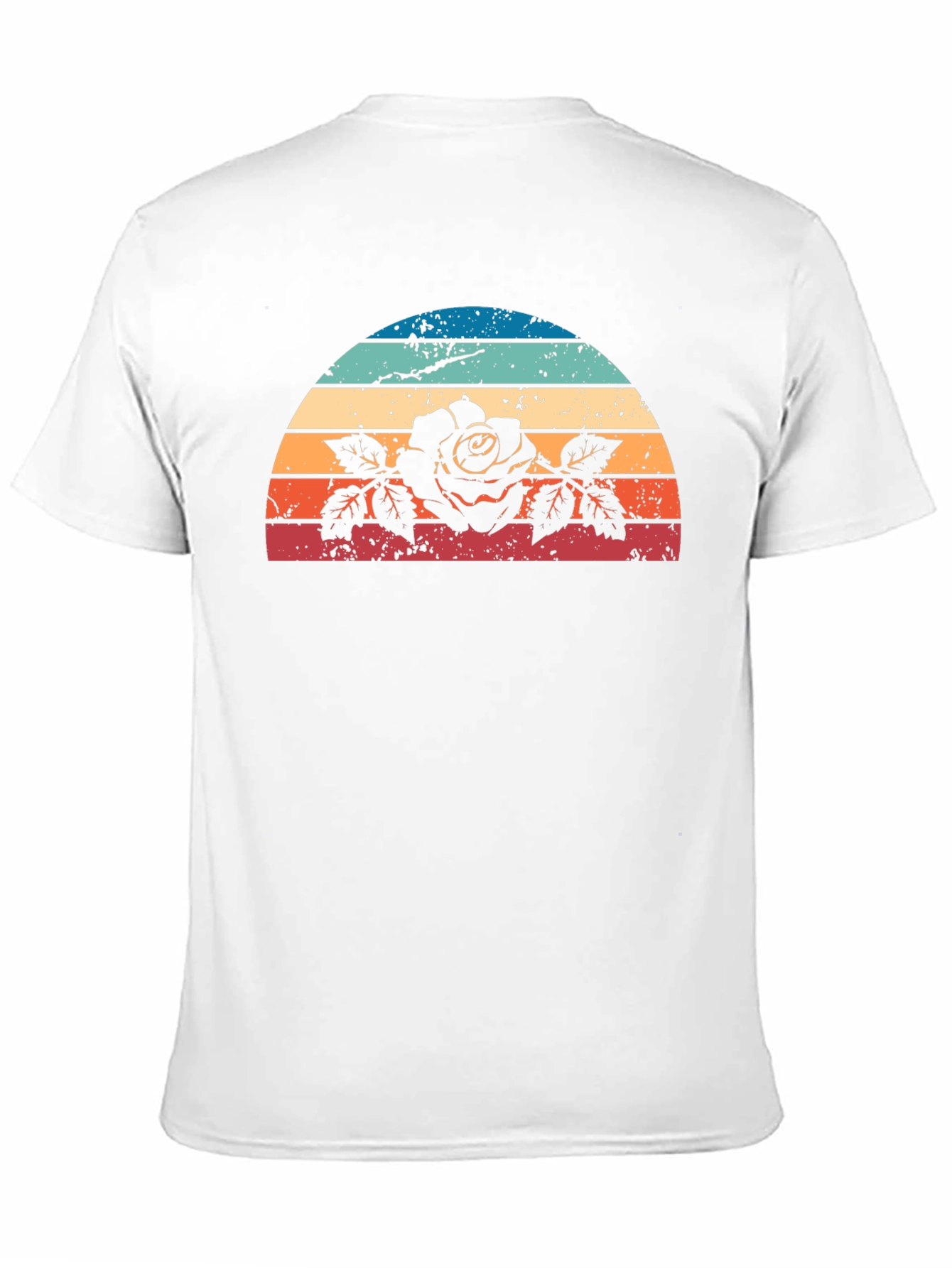Retro Rose Sunset Graphic Tee - Black
