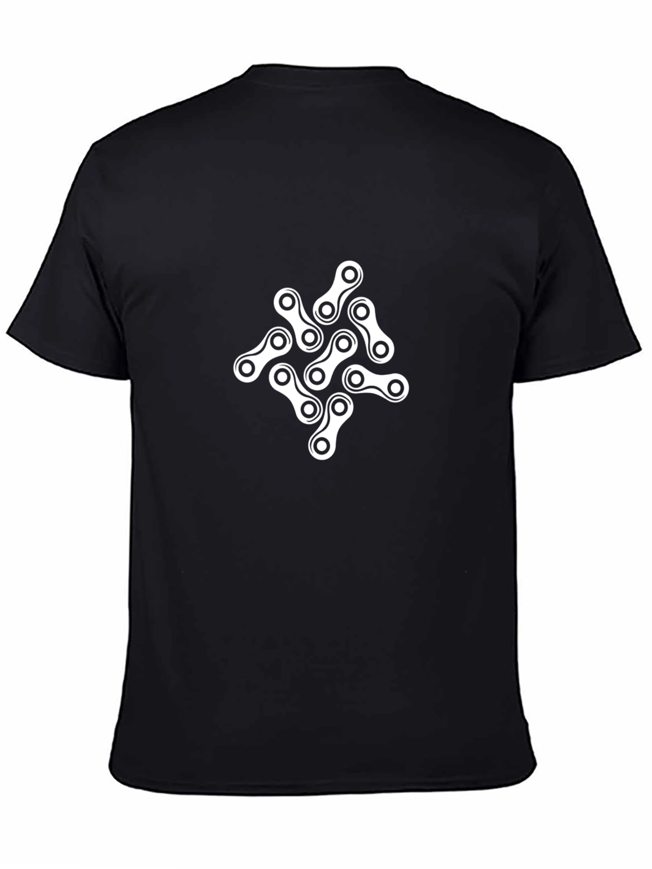 Chain Link Graphic Tee - Stylish Black Casual T-Shirt