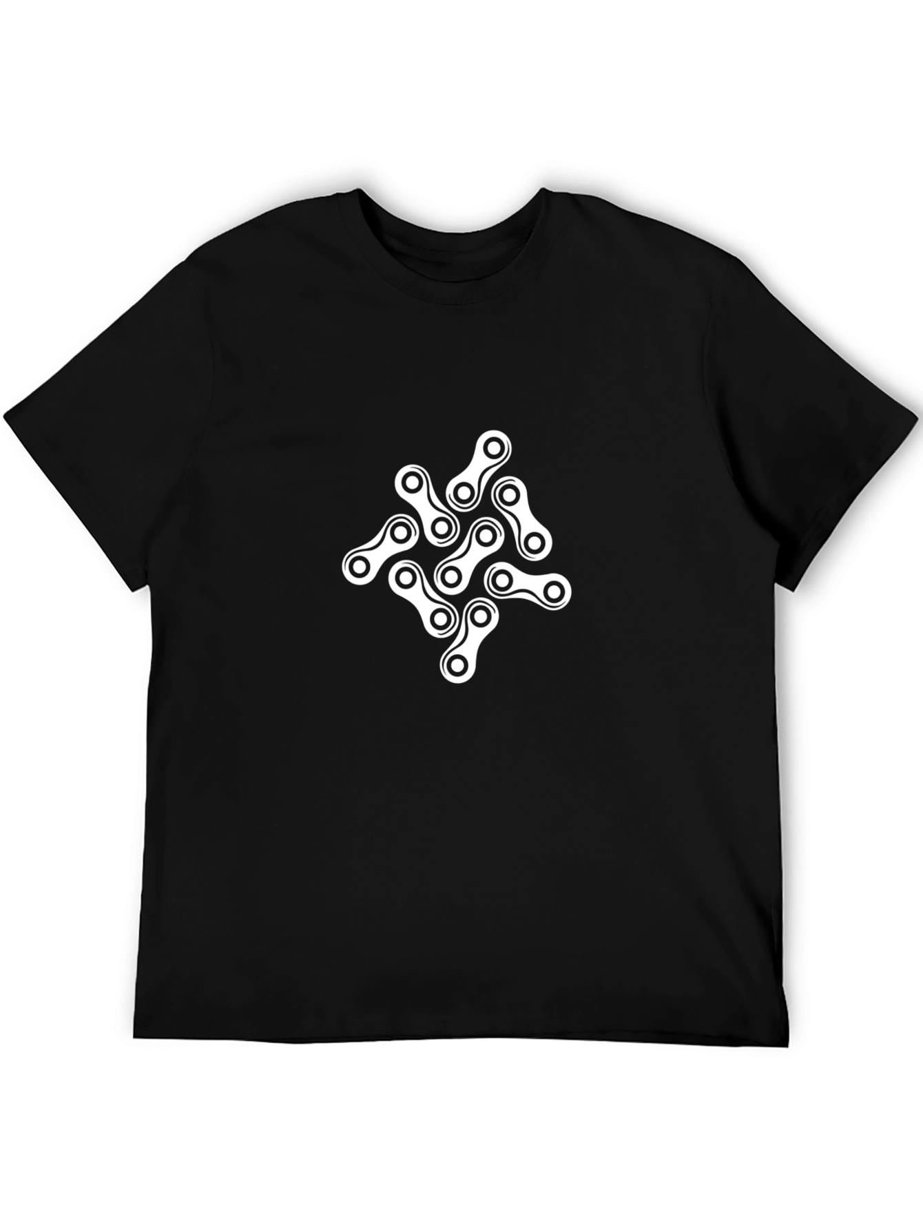 Chain Link Graphic Tee - Stylish Black Casual T-Shirt