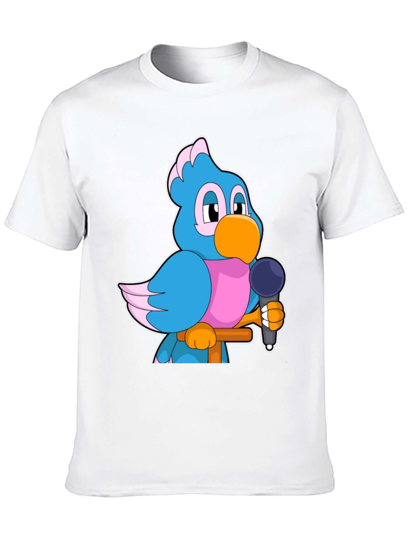 Cartoon Bird with Microphone Graphic Tee