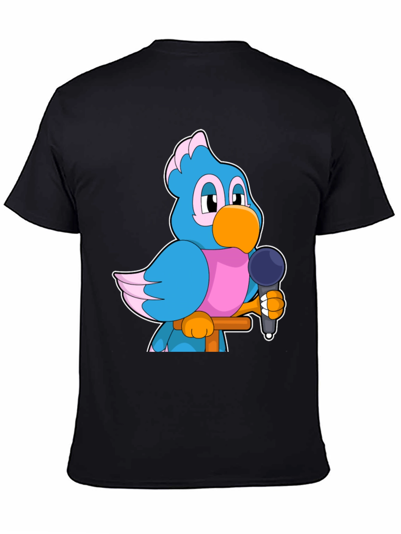 Cartoon Bird with Microphone Graphic Tee