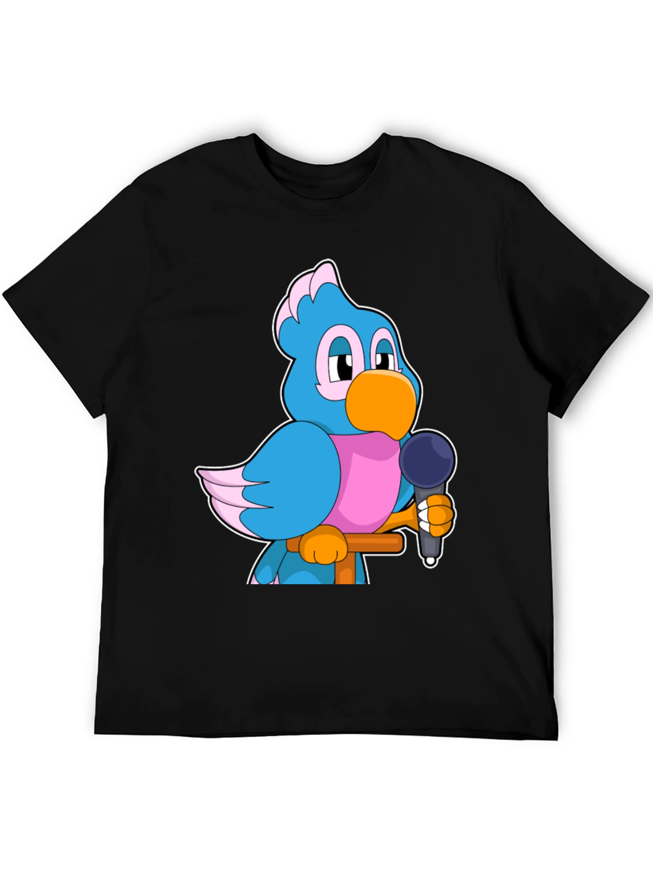 Cartoon Bird with Microphone Graphic Tee
