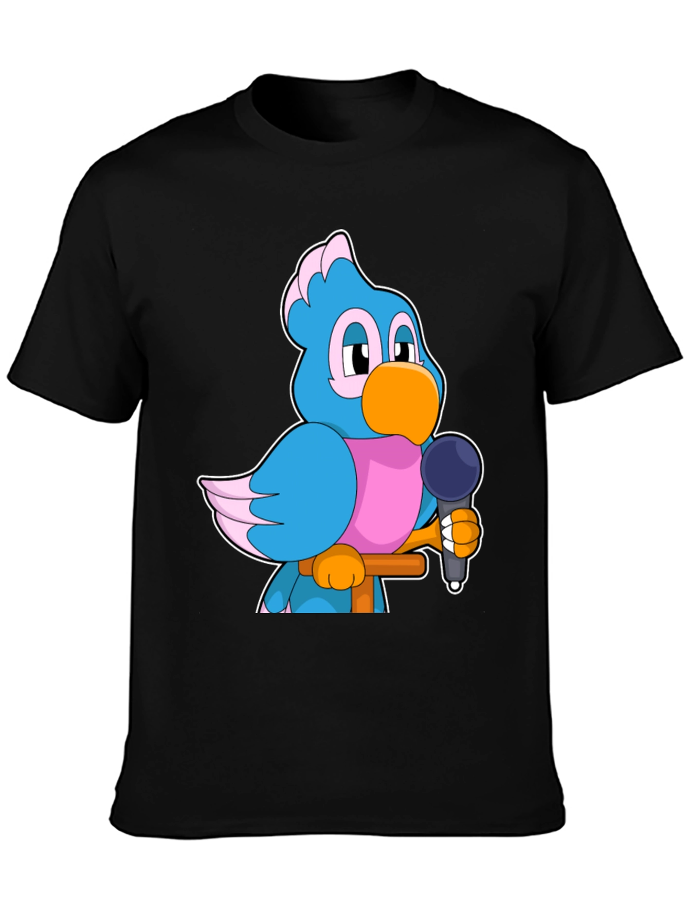 Cartoon Bird with Microphone Graphic Tee