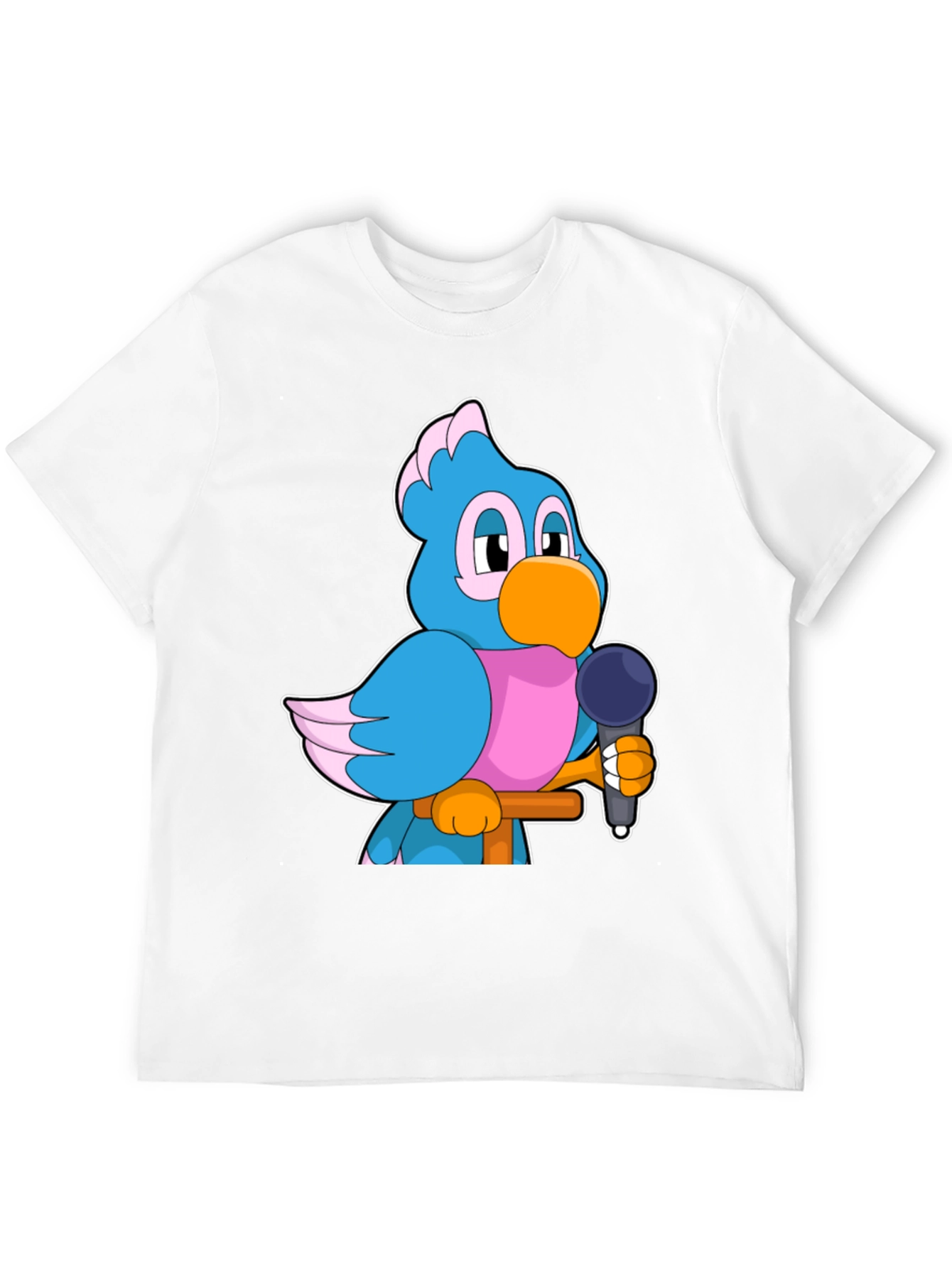 Cartoon Bird with Microphone Graphic Tee