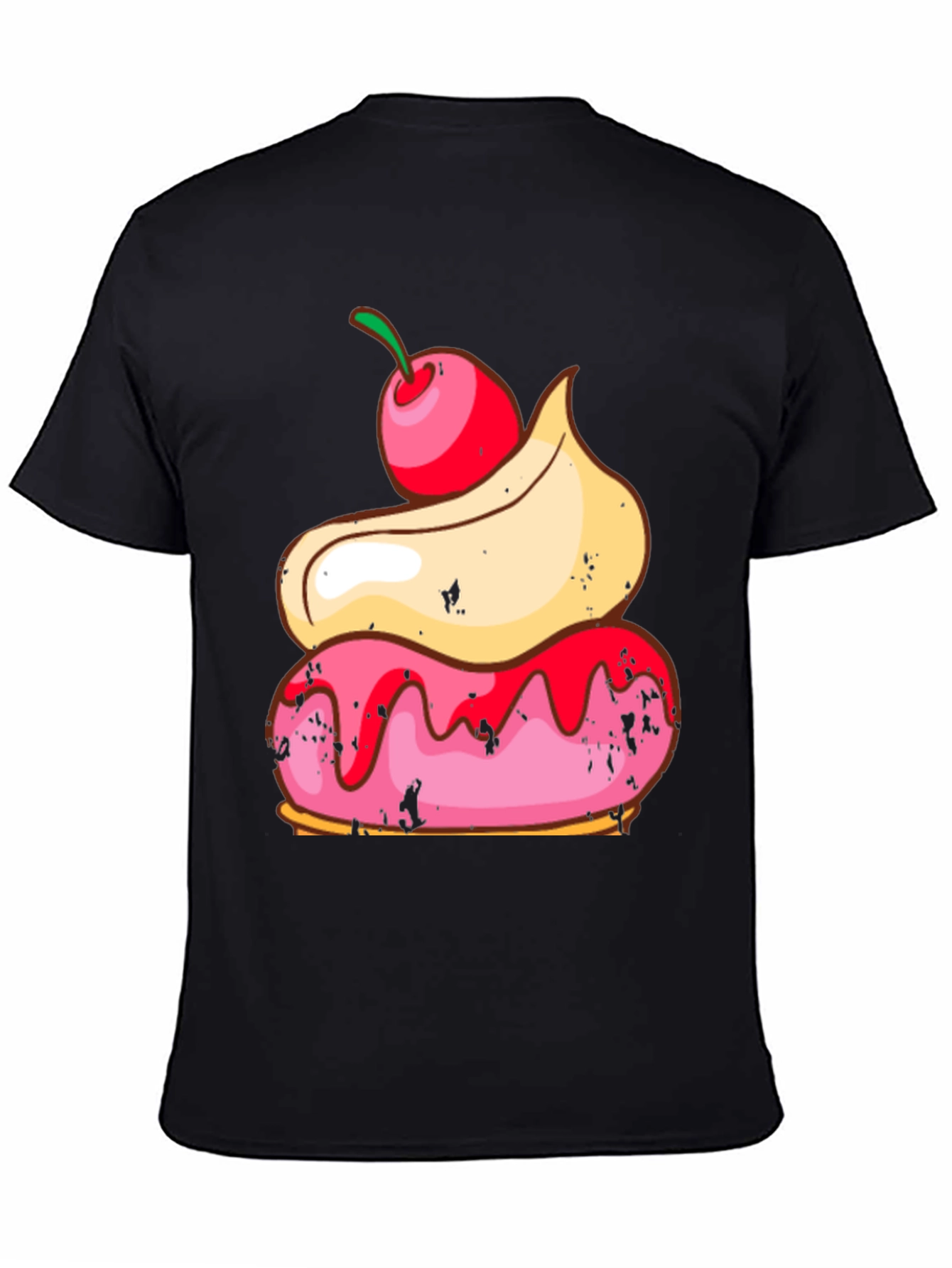 Sweet Treat Tee: Cherry Topped Donut Graphic T-Shirt