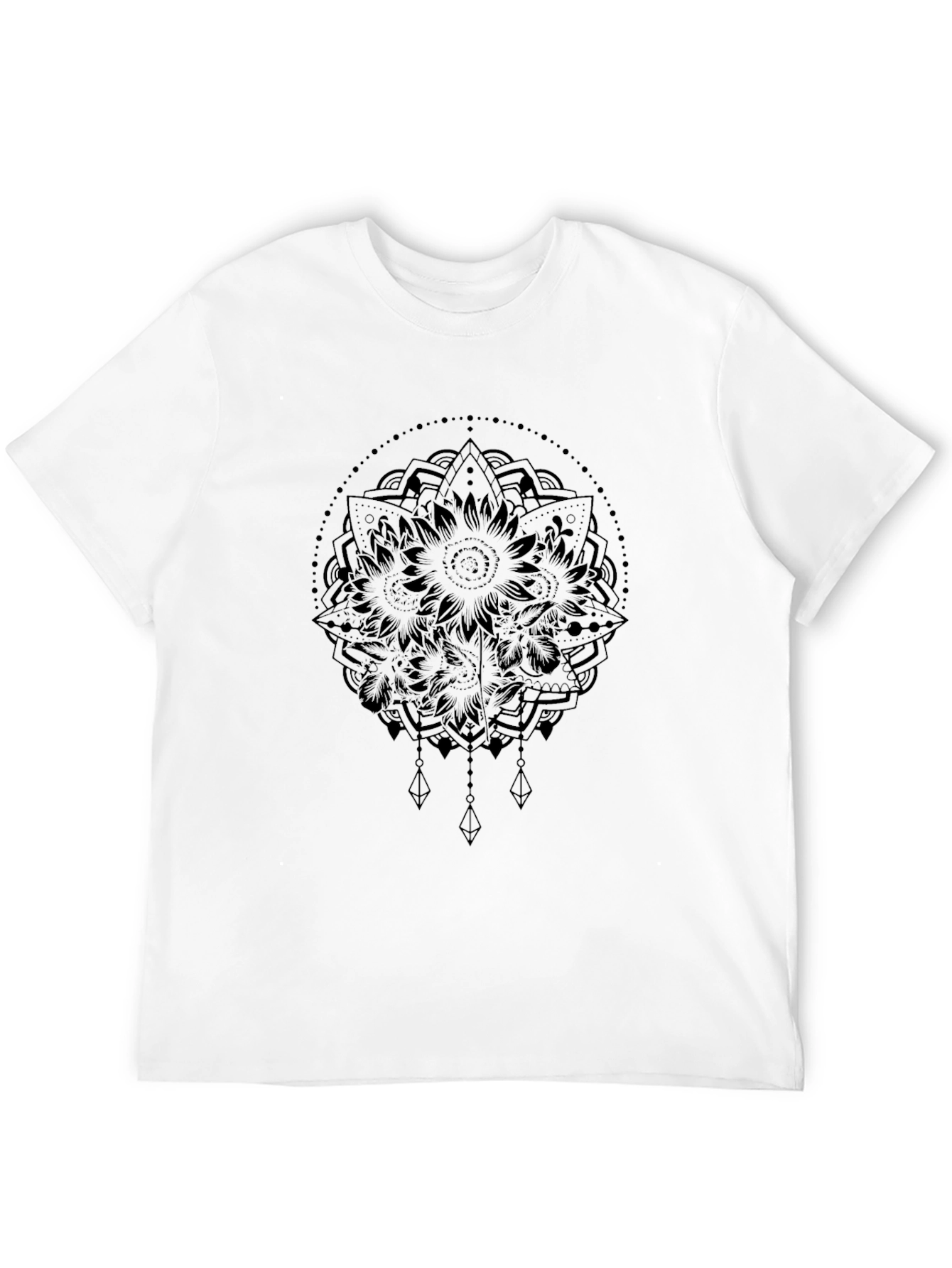 Mandala Graphic Black T-Shirt - Geometric Art