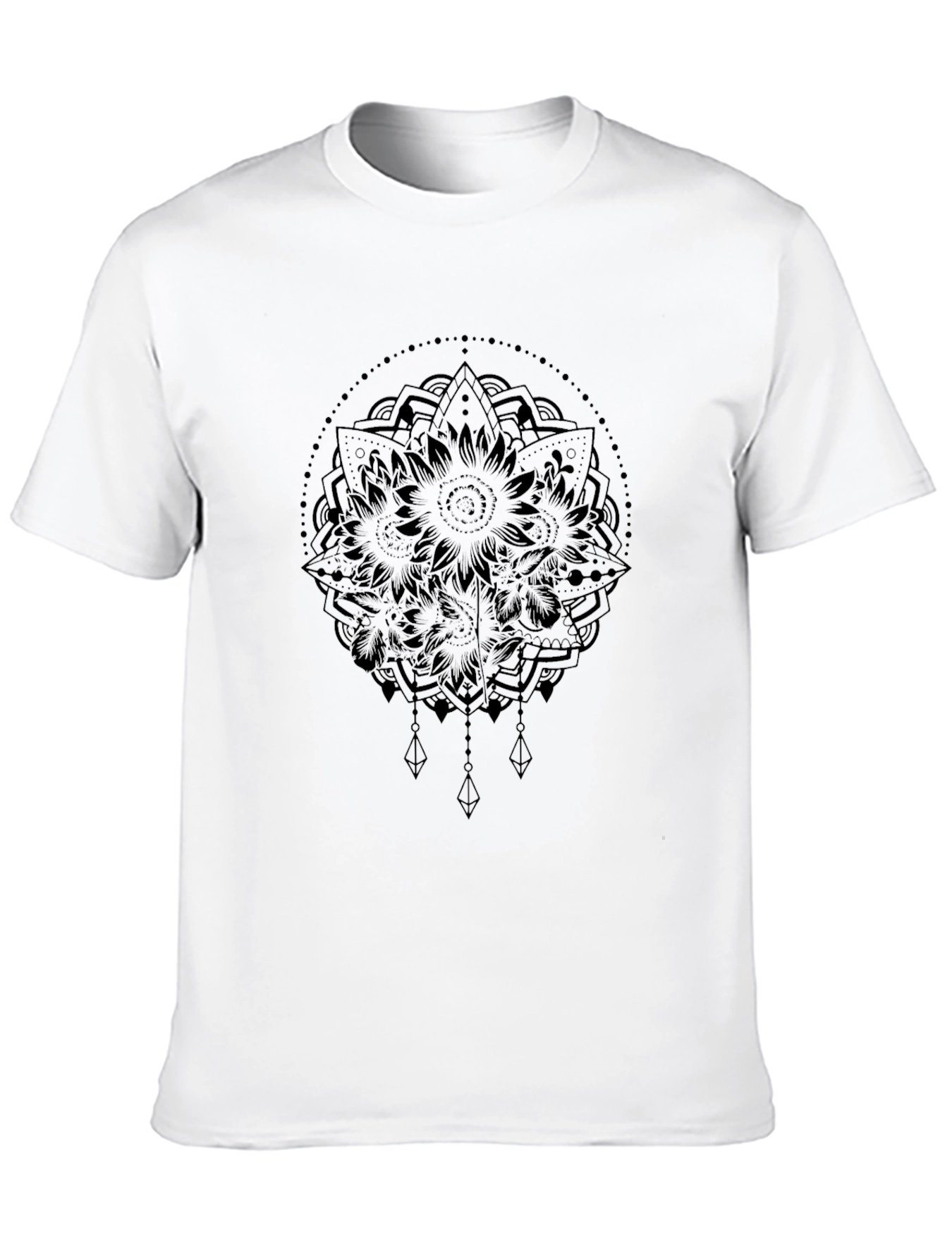 Mandala Graphic Black T-Shirt - Geometric Art
