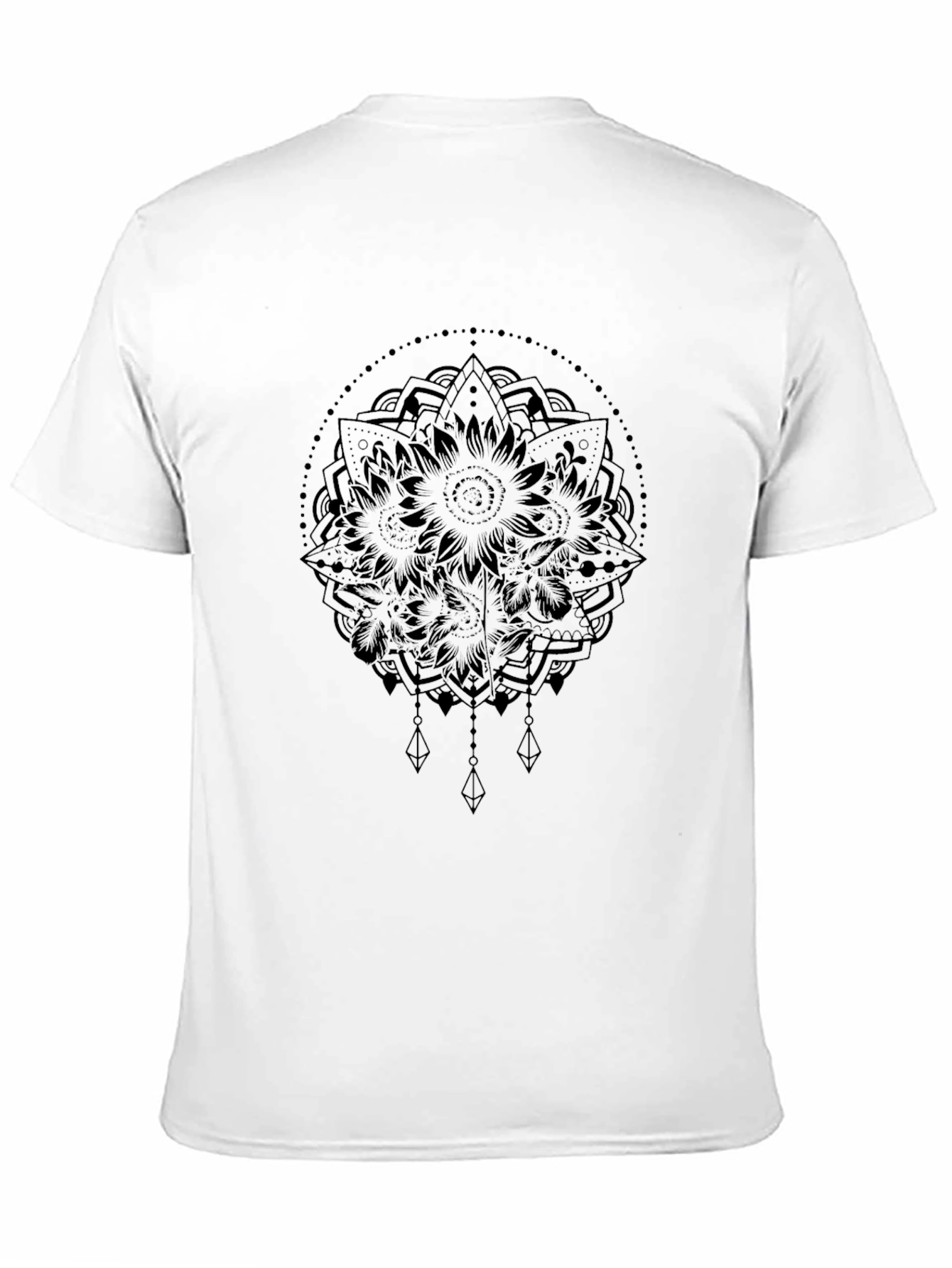Mandala Graphic Black T-Shirt - Geometric Art