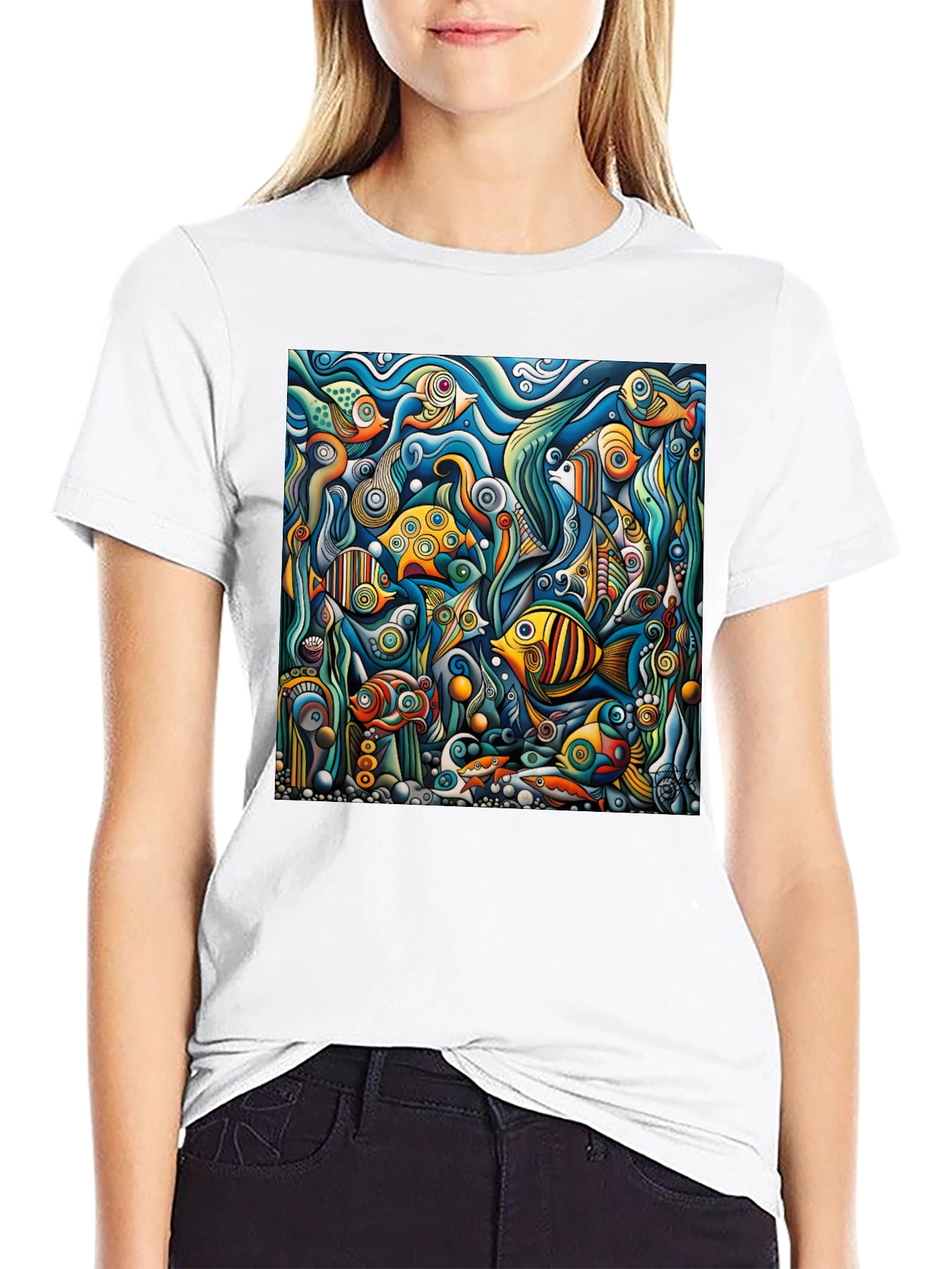 Abstract Undersea Fish T-Shirt