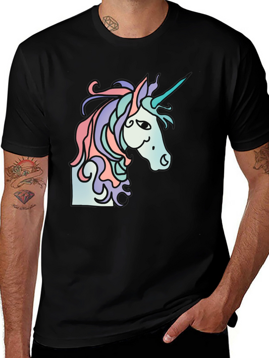 Unicorn Graphic Tee - Black Casual T-Shirt