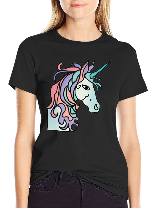Unicorn Graphic Tee - Black Casual T-Shirt
