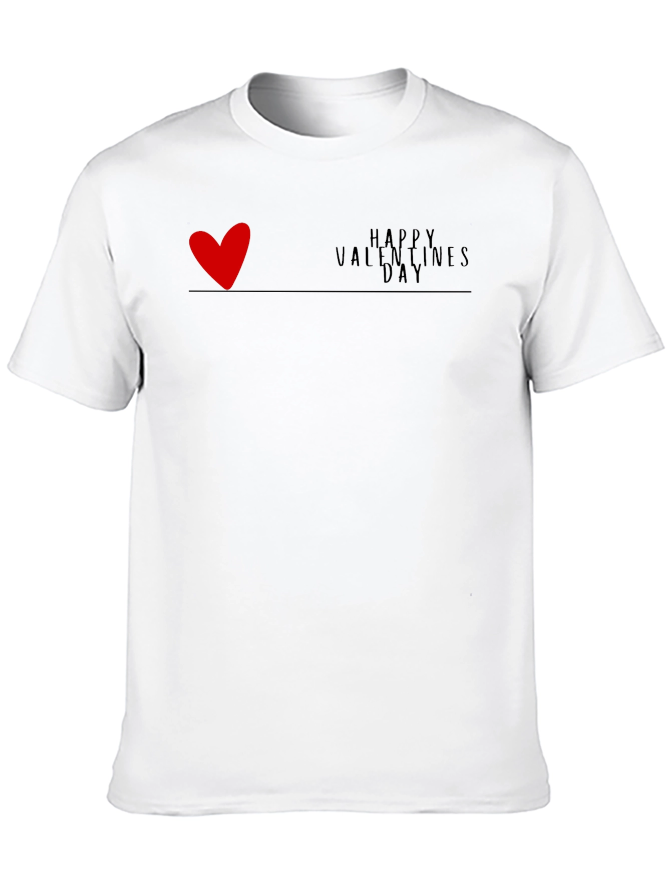 Mens Black Happy Valentines Day Graphic T-Shirt