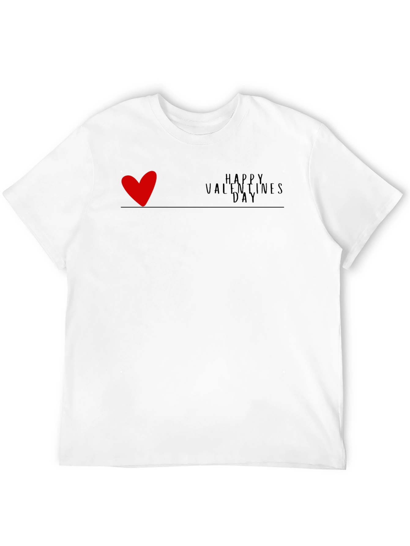 Mens Black Happy Valentines Day Graphic T-Shirt