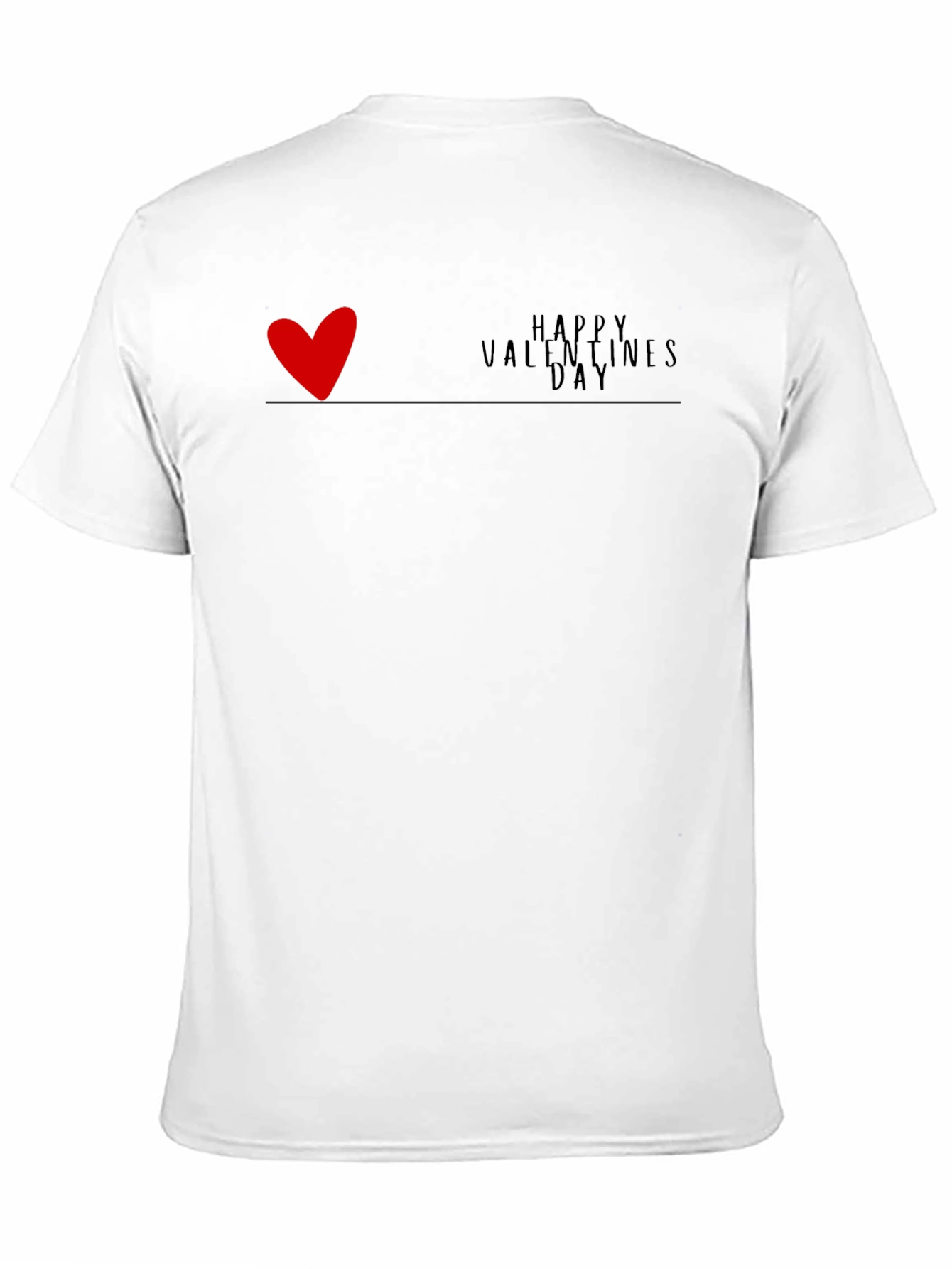 Mens Black Happy Valentines Day Graphic T-Shirt