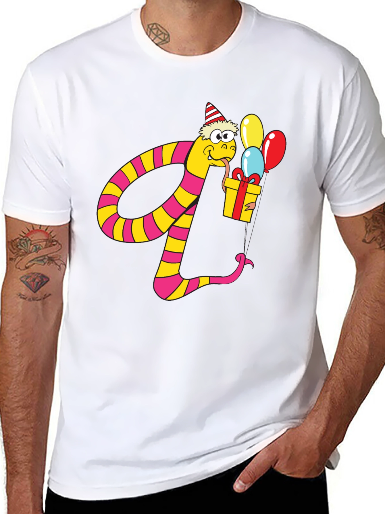 Party Snake Graphic Tee - Fun Birthday Shirt