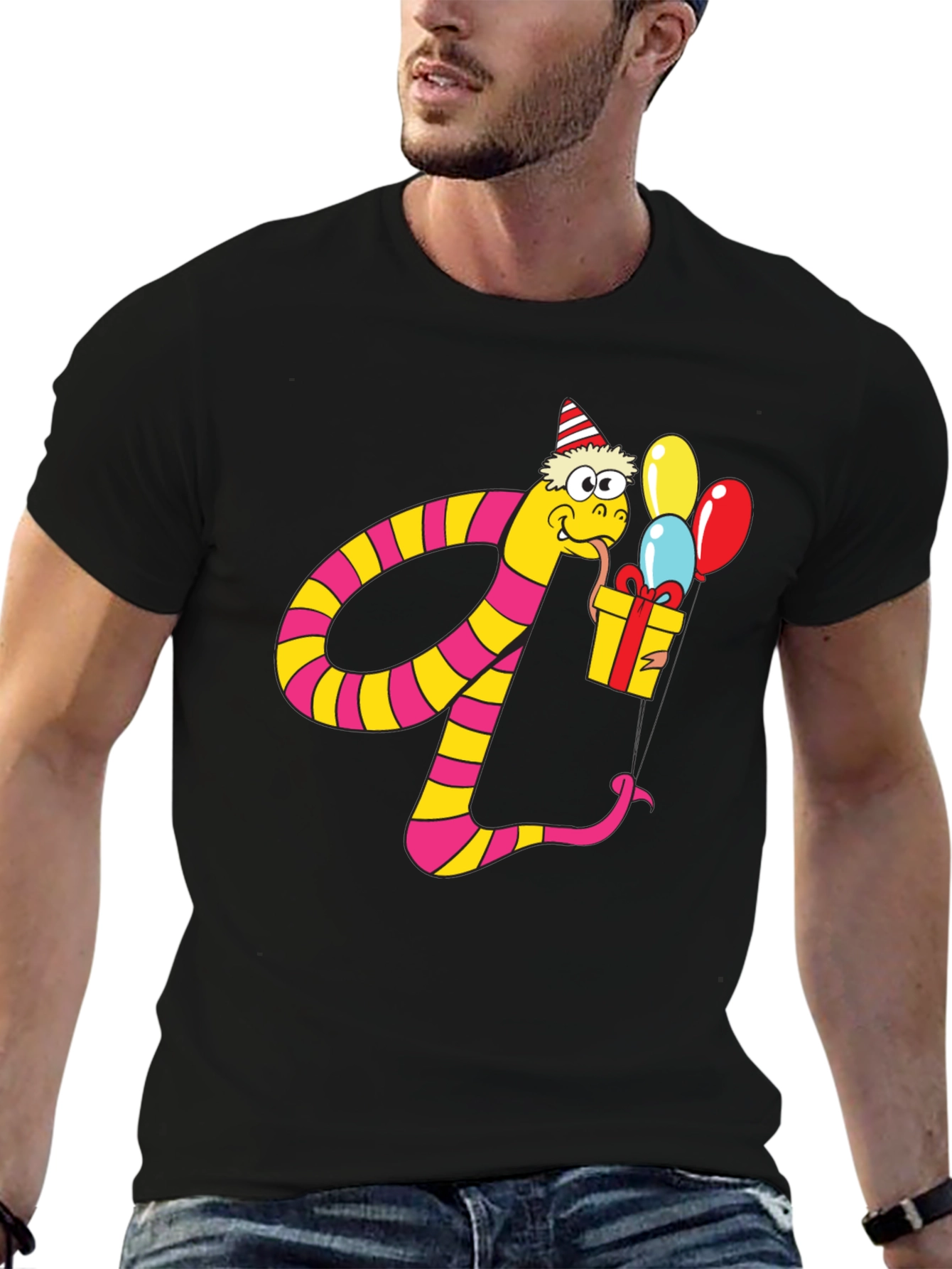 Party Snake Graphic Tee - Fun Birthday Shirt