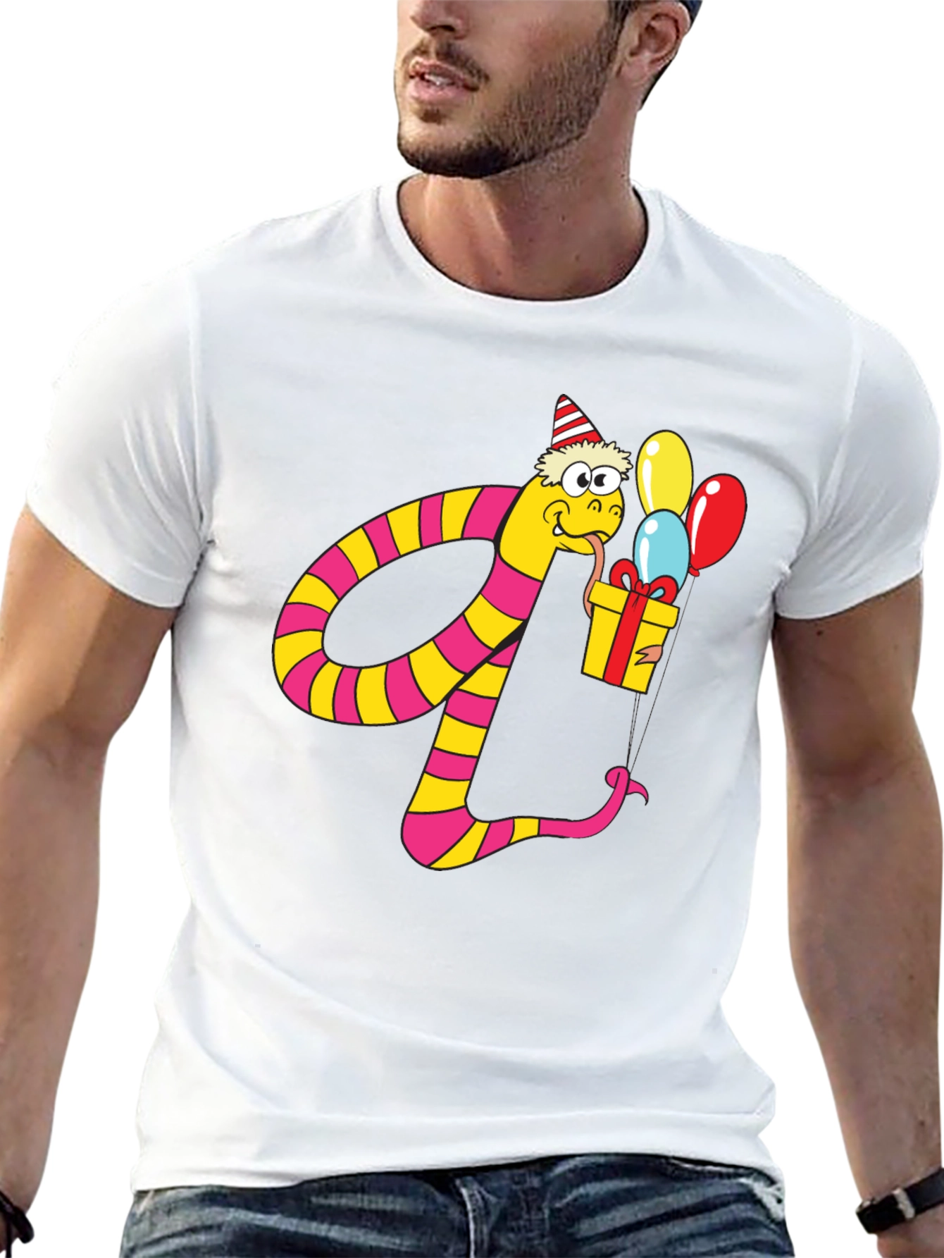 Party Snake Graphic Tee - Fun Birthday Shirt