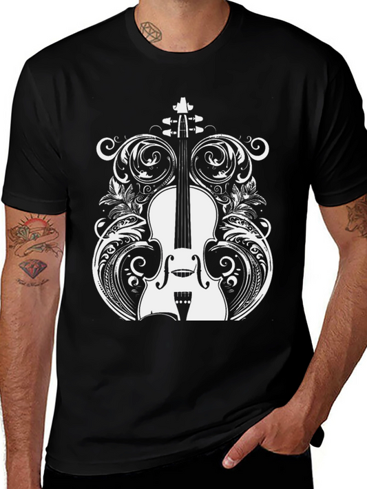 Violin Graphic Black T-Shirt