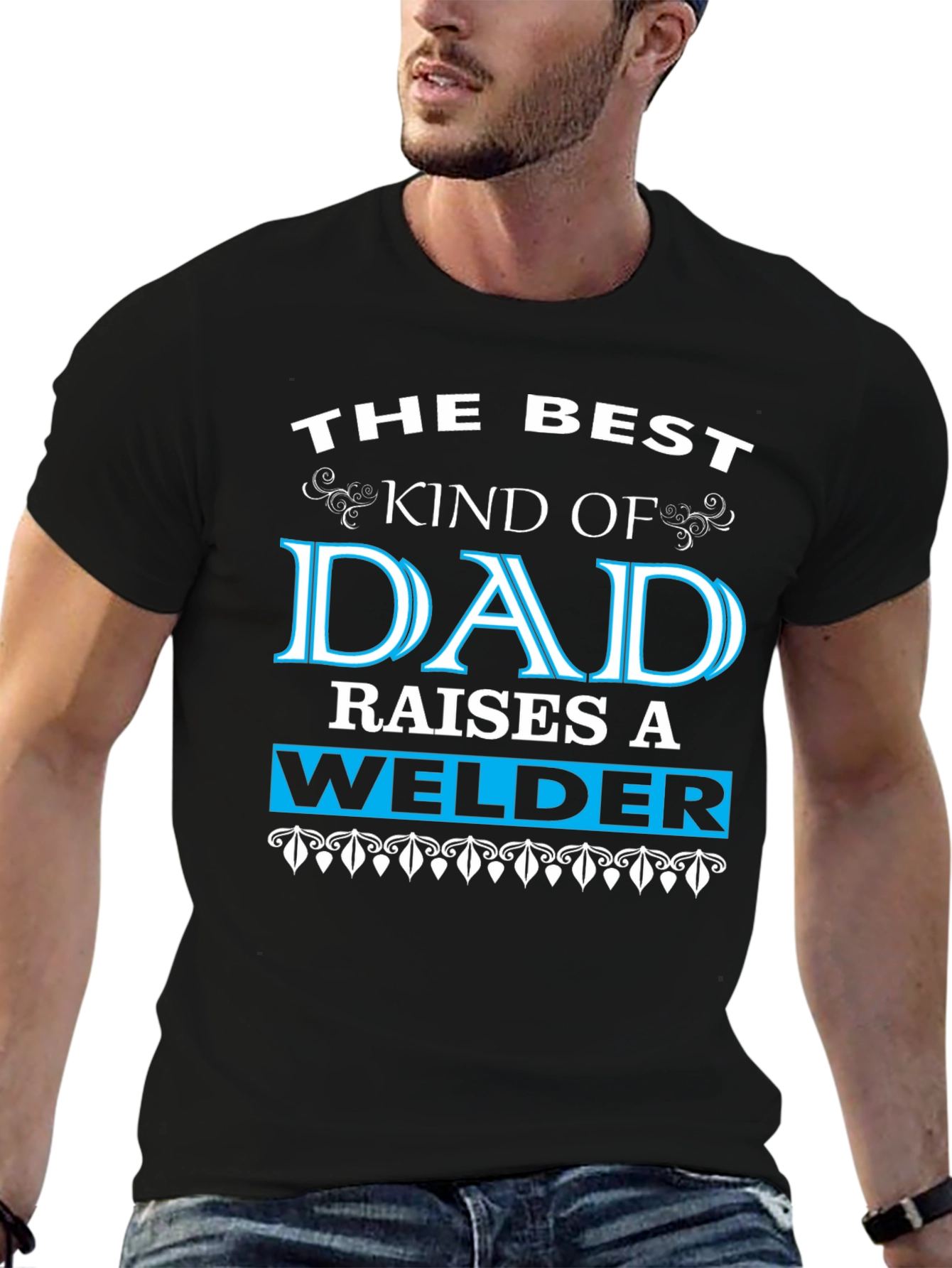Best Dad Welder Graphic Tee - Black